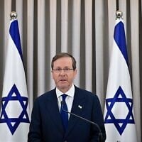 In an address to the nation, President Isaac Herzog warns against violence surrounding the upcoming elections, July 21, 2026. (Kobi Gideon / GPO)
