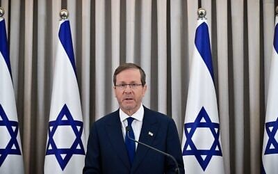 In an address to the nation, President Isaac Herzog warns against violence surrounding the upcoming elections, July 21, 2026. (Kobi Gideon / GPO) In an address to the nation, President Isaac Herzog warns against violence surrounding the upcoming elections, July 21, 2026. (Kobi Gideon / GPO)