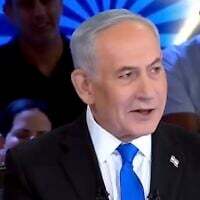 Prime Minister Benjamin Netanyahu is interviewed on the Channel 14 program "The Patriots" on June 30, 2026. (Screen capture/YouTube)
