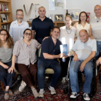 People rescued in the Entebbe raid and their relatives pose for a group photo at a 50th anniversary reunion of the operation, at the Peres Center for Peace and Innovation in Jaffa on June 29, 2026. (JTA) People rescued in the Entebbe raid and their relatives pose for a group photo at a 50th anniversary reunion of the operation, at the Peres Center for Peace and Innovation in Jaffa on June 29, 2026. (JTA)