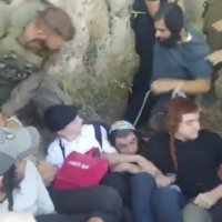 Israeli soldiers tussle with settler activists who attempted to breach the border with Syria, July 5, 2026 (Video screenshot; used in accordance with Clause 27a of the Copyright Law)