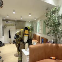 Firefighters respond to a carbon monoxide leak at an East Jerusalem beauty salon, July 8, 2026. (Fire and Rescue Service)