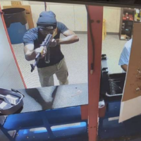 Michael Sam Teekaye, imprisoned for supporting ISIS and targeting Jews, trains at a shooting range in Maryland, June 14, 2024. (US District Court for the District of Maryland)