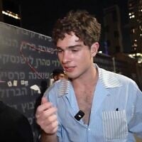 Antisemitic "looksmaxxing" influencer Clavicular livestreaming during his visit to Tel Aviv. (Screen capture via Kick)