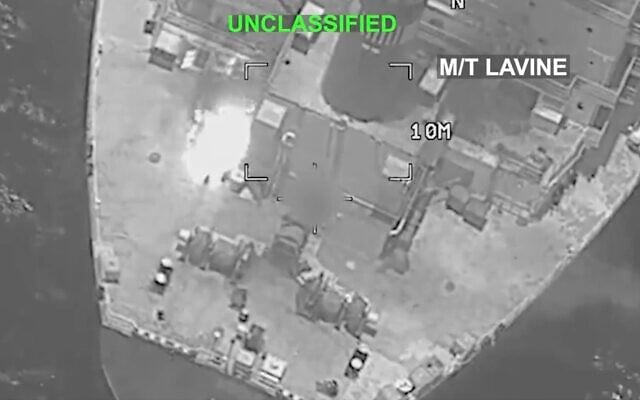 The US Navy disables a tanker trying to run its blockade of Iranian ports in the Gulf of Oman, July 24, 2026. (US CENTCOM/X)
