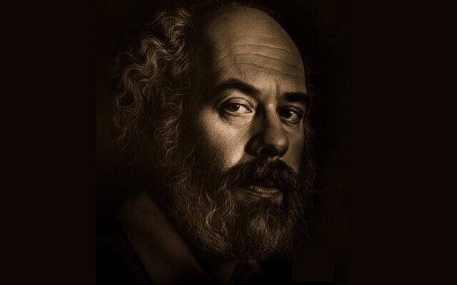Portrait of Rabbi Shlomo Carlebach,
in a detail from the poster for the documentary, “The Darkest Light.” (Courtesy)