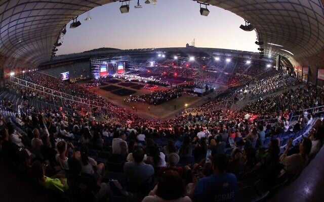 The opening ceremony of the Maccabiah Games at Teddy Stadium in Jerusalem, July 1, 2026 (Maccabiah/Gilad Kavalerchik)