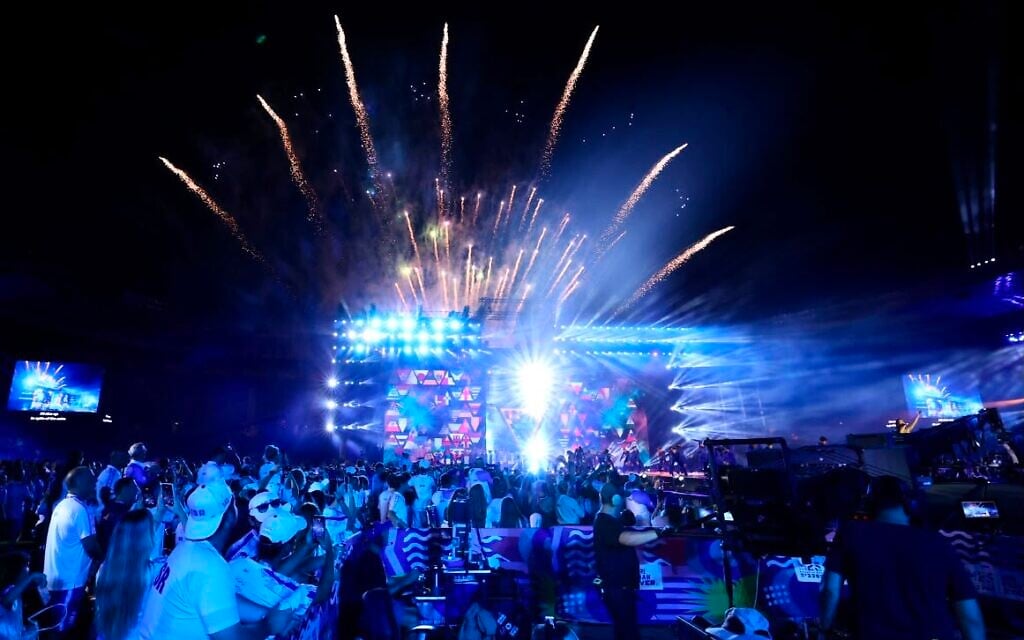 The opening ceremony of the Maccabiah Games at Teddy Stadium in Jerusalem, July 1, 2026 (Maccabiah/Yoav Alon)