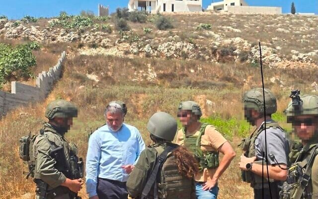 Shin Bet chief David Zini at the site of a deadly clash in the  West Bank village of Tell, July 24, 2026. (Shin Bet)