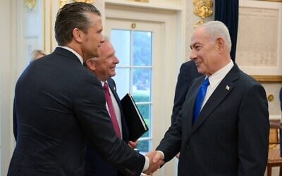 US Defense Secretary Pete Hegseth shakes hands with Prime Minister Benjamin Netanyahu in the Oval Office on July 28, 2026, alongside US special envoy Steve Witkoff. (GPO) US Defense Secretary Pete Hegseth shakes hands with Prime Minister Benjamin Netanyahu in the Oval Office on July 28, 2026, alongside US special envoy Steve Witkoff. (GPO)