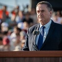 Defense Minister Israel Katz speaks at a pilots' graduation ceremony at the Hatzerim Airbase, July 9, 2026. (Israel Defense Forces)