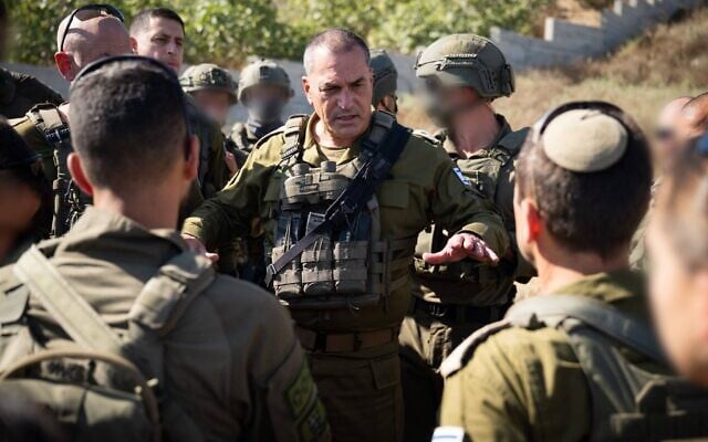 IDF Chief of Staff Lt. Gen. Eyal Zamir at the site of a deadly clash in the West Bank village of Tell, July 24, 2026. (Israel Defense Forces)