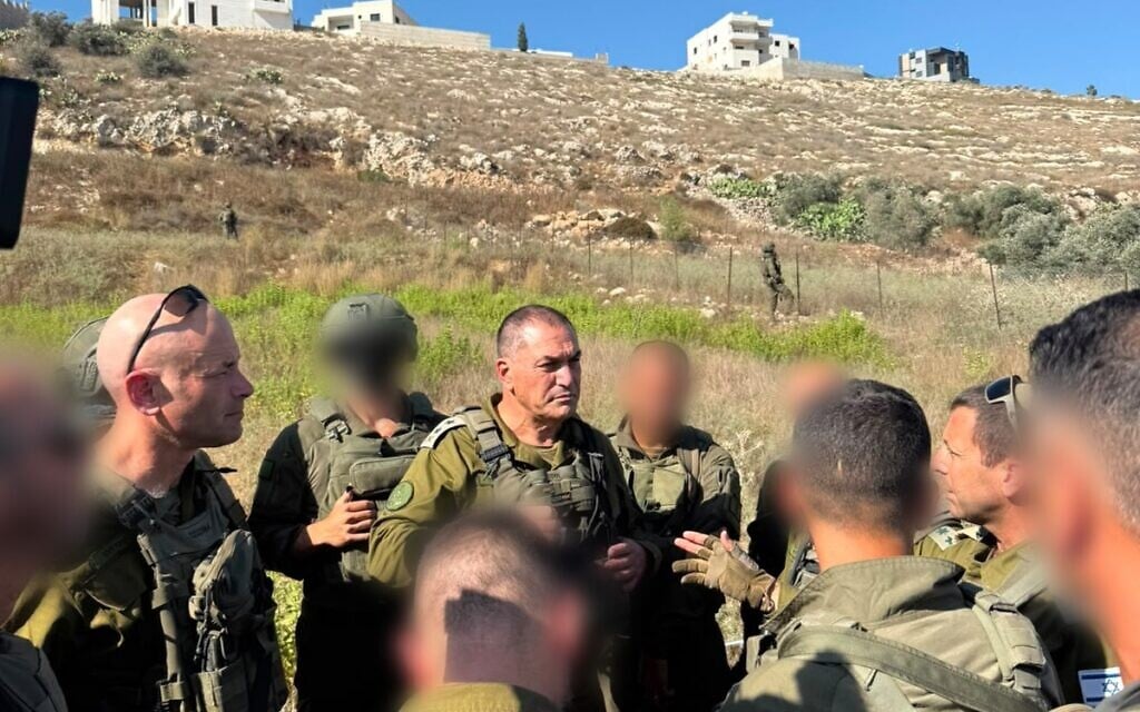 IDF Chief of Staff Lt. Gen. Eyal Zamir at the site of a deadly gunfight in the  West Bank village of Tell, July 24, 2026. (Israel Defense Forces)