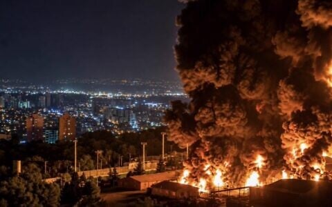 A photograph said to show a US strike in Chabahar, a city and port in southestern Iran, posted by President Donald Trump on his Truth Social account overnight July 8-9, 2026. "This is in retribution for yesterday’s bombing of ships by Iran. If it happens again, it will get much worse!" he wrote. (Via social media)