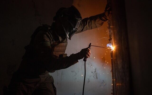 IDF soldiers seal the home of a Palestinian involved in a deadly shooting in the West Bank village of Tell, in a photo published July 26, 2026. (Israel Defense Forces)