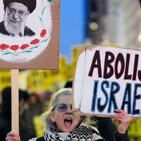 Anti-Israel demonstrators protest against the war in Iran on March 2, 2026, in New York City. (Adam Gray / Getty Images via AFP)
