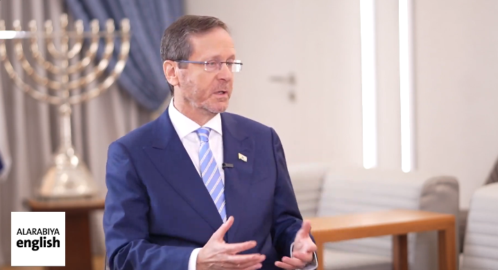 Herzog tells Saudi TV he dreams of peace with Riyadh, ‘heart aches’ for innocent Gazans