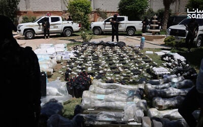 Weapons destined for Hezbollah in Lebanon that were captured by Syrian authorities, July 16, 2026. (SANA) Weapons destined for Hezbollah in Lebanon that were captured by Syrian authorities, July 16, 2026. (SANA)