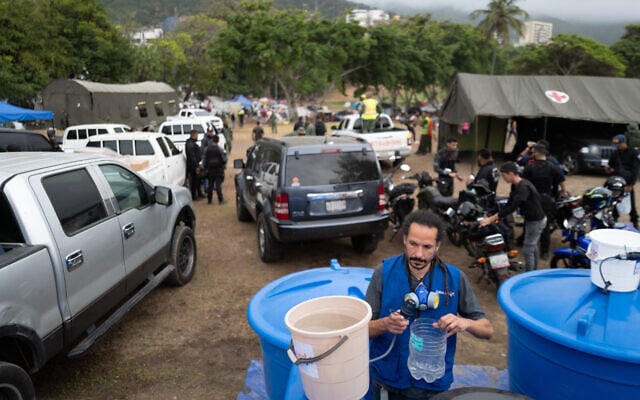 IsrAid staff install water filters to help those displaced by the earthquakes in Venezuela on July 1, 2026. (Victor Diefenbach/IsraAID) IsrAid staff install water filters to help those displaced by the earthquakes in Venezuela on July 1, 2026. (Victor Diefenbach/IsraAID)