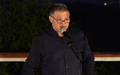 Shin Bet chief David Zini gives a speech on July 7, 2026 (Screengrab)