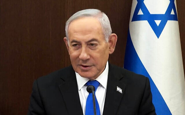 Prime Minister Benjamin Netanyahu leads the weekly cabinet meeting on August 9, 2026. (Screenshot/GPO)