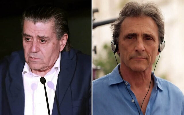 Producers Haim Saban, left, and Lawrence Bender are part of The Brigade, a Hollywood group that accused actor Mark Ruffalo of antisemitism over his August 20, 2026, social media post. (Willy Sanjuan/Invision/AP, Ran Mendelson/Green Productions, Bender Brown Productions, Keshet 12, the IEF; Paramount+)