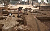 The excavation of a 1,300-year-old industrial and commercial complex in Ramat Gan, announced August 16, 2026 (Emil Aladjem/Israel Antiquities Authority)