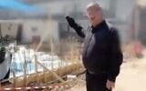 In a video published on August 18, 2026, National Security Minister Itamar Ben Gvir stands in front of a construction site where he says a gallows is being built. (X screenshot)