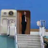 US President Donald Trump boards Air Force One following the NATO summit, at Ankara International Airport, Turkey, July 8, 2026. (Washington Post screenshot via X)