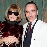 Vogue editor-in-chief Anna Wintour and John Galliano attend Vogue’s Forces of Fashion Conference at Milk Studios on October 12, 2017, in New York City. (Dimitrios Kambouris/Getty Images/AFP)