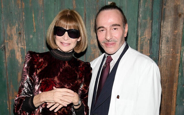 Vogue editor-in-chief Anna Wintour and John Galliano attend Vogue’s Forces of Fashion Conference at Milk Studios on October 12, 2017, in New York City. (Dimitrios Kambouris/Getty Images/AFP)