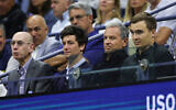 NBA Commissioner Adam Silver (L), Joshua Kushner (2nd-L) and Disney CEO Bob Iger (2nd-R) attend a US Open match at USTA Billie Jean King National Tennis Center on September 2, 2025, in the Flushing neighborhood of the Queens borough of New York City. (Sarah Stier/Getty Images/AFP)
