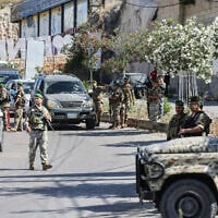 Illustrative: Lebanese soldiers man a checkpoint at the entrance to Nabatieh on June 15, 2026 (MAHMOUD ZAYYAT/AFP)