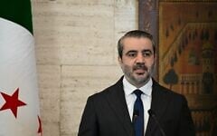 Syria’s Foreign Minister Asaad al-Shaibani speaks in the Syrian capital Damascus on July 25, 2026. (LOUAI BESHARA/AFP)
