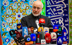 Iran’s Parliament Speaker Mohammad Bagher Ghalibaf gives a press conference at an event marking 40 days since the burial of the late Iranian supreme leader Ayatollah Ali Khamenei, at Imam Hassan al-Mujtaba Mosque in Iraq’s central holy shrine city of Karbala on August 20, 2026. (Karar Jabbar/AFP)