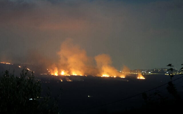 Smoke rises from fires ignited by Israeli shelling that targeted the plain of Marjayoun in southern Lebanon on August 25, 2026. (AFP)