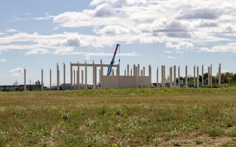 This photo taken on August 22, 2026 shows the construction site of a business park at the site of what was once a Nazi forced labour complex in Leobersdorf, Austria. (Jure Cufer/AFP)