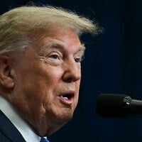 US President Donald Trump speaks during a Congressional Space Medal of Honor presentation at NASA Lyndon B. Johnson Space Center in Houston, Texas, on August 28, 2026. (Kent NISHIMURA/AFP)