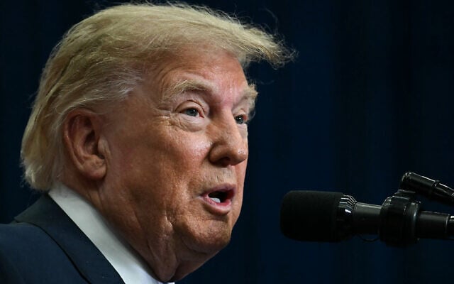 US President Donald Trump speaks during a Congressional Space Medal of Honor presentation at NASA Lyndon B. Johnson Space Center in Houston, Texas, on August 28, 2026. (Kent NISHIMURA/AFP)