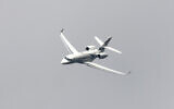 A Falcon 6X by French plane maker Dassault flies during the International Paris Air Show at the Paris Le Bourget airport, north of Paris, June 19, 2023. (Ludovic Marin, Pool via AP)
