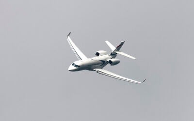 A Falcon 6X by French plane maker Dassault flies during the International Paris Air Show at the Paris Le Bourget airport, north of Paris, June 19, 2023. (Ludovic Marin, Pool via AP) A Falcon 6X by French plane maker Dassault flies during the International Paris Air Show at the Paris Le Bourget airport, north of Paris, June 19, 2023. (Ludovic Marin, Pool via AP)