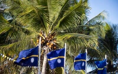 FILE: This shows national flags in Nauru for the Pacific Islands Forum on the tiny Pacific nation of Nauru, on September 3, 2018. (Jason Oxenham/Pool Photo via AP) FILE: This shows national flags in Nauru for the Pacific Islands Forum on the tiny Pacific nation of Nauru, on September 3, 2018. (Jason Oxenham/Pool Photo via AP)