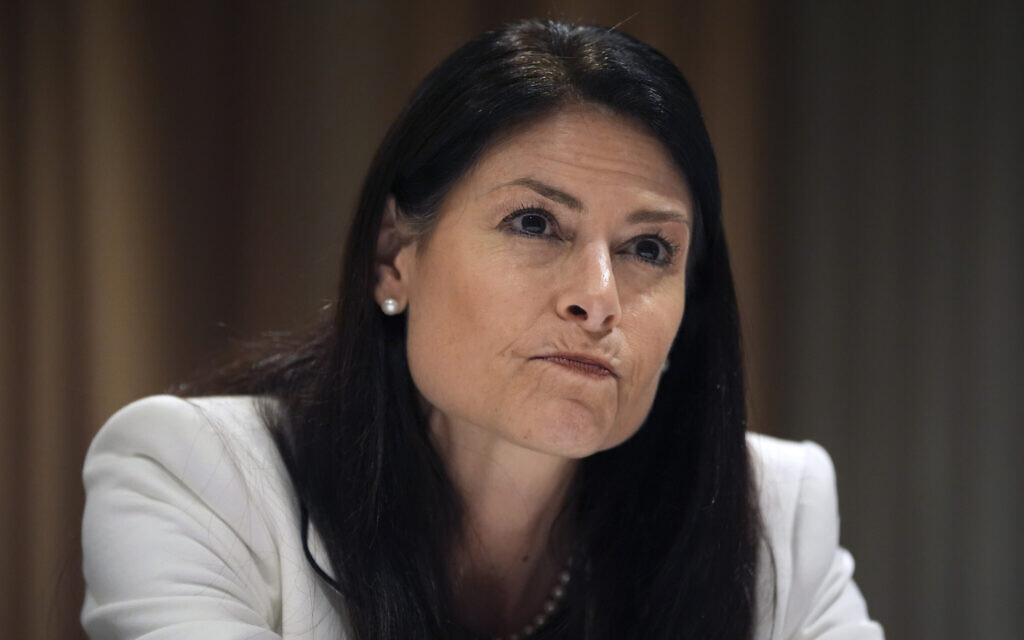 Michigan Attorney General Dana Nessel pauses during an interview with The Associated Press, November 21, 2024, in Philadelphia, Pennsylvania. (AP Photo/Matt Slocum)