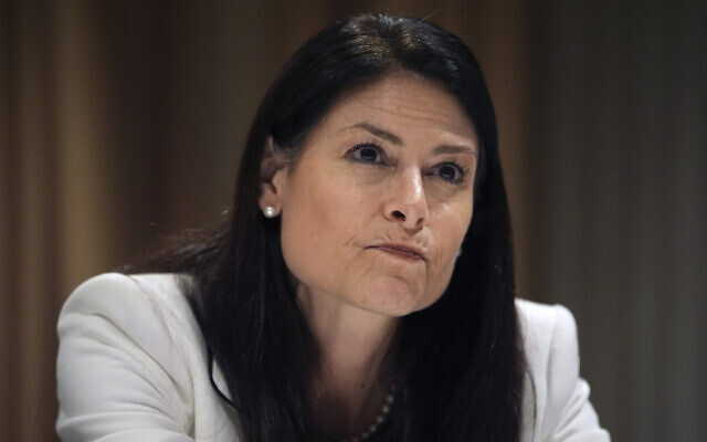 Michigan Attorney General Dana Nessel pauses during an interview with The Associated Press, November 21, 2024, in Philadelphia, Pennsylvania. (AP Photo/Matt Slocum)