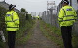 Police on guard duty at the Trump Turnberry golf course in Turnberry, Scotland, July 25, 2025, ahead of US President Donald Trump’s visit to Scotland. (AP Photo/Alastair Grant)