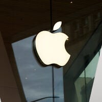 Illustrative: An Apple logo adorns the facade of the downtown Brooklyn Apple store on March 14, 2020, in New York. (AP Photo/Kathy Willens)
