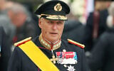 King Harald V of Norway leaves the Notre Dame cathedral after attending at the funeral of the Grand Duke Jean of Luxembourg, in Luxembourg, on May 4, 2019. (AP/Francisco Seco)
