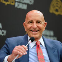 US Ambassador to Turkey and Special Envoy to Syria Tom Barrack speaks in a panel during the Antalya Diplomacy Forum, in Antalya, southern Turkey, April 17, 2026. (AP Photo/Riza Ozel)