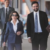 New York Governor Kathy Hochul and New York City Mayor Zohran Mamdani arrive to a news conference in the Staten Island borough of New York, April 27, 2026. (AP/Seth Wenig)