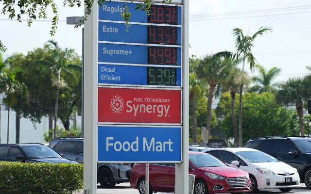 Illustrative: Gas prices are displayed at a Mobil gas station July 28, 2026, in Miami Gardens, Florida. (AP Photo/Marta Lavandier)